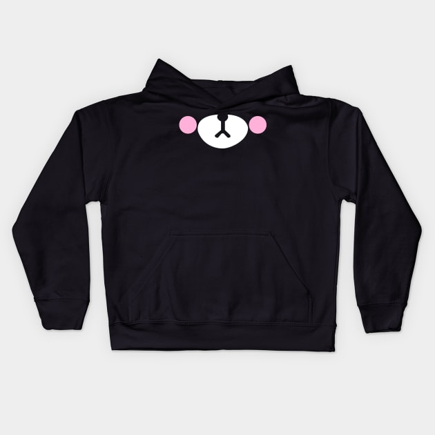 Pink kawaii bear mask Kids Hoodie by PepGuardi